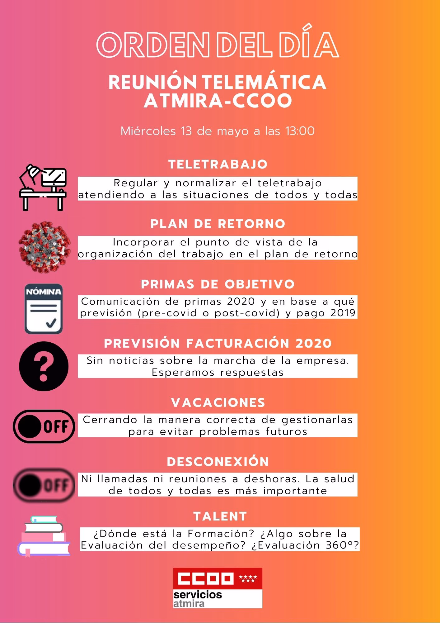 Reunión CCOO-ATMIRA